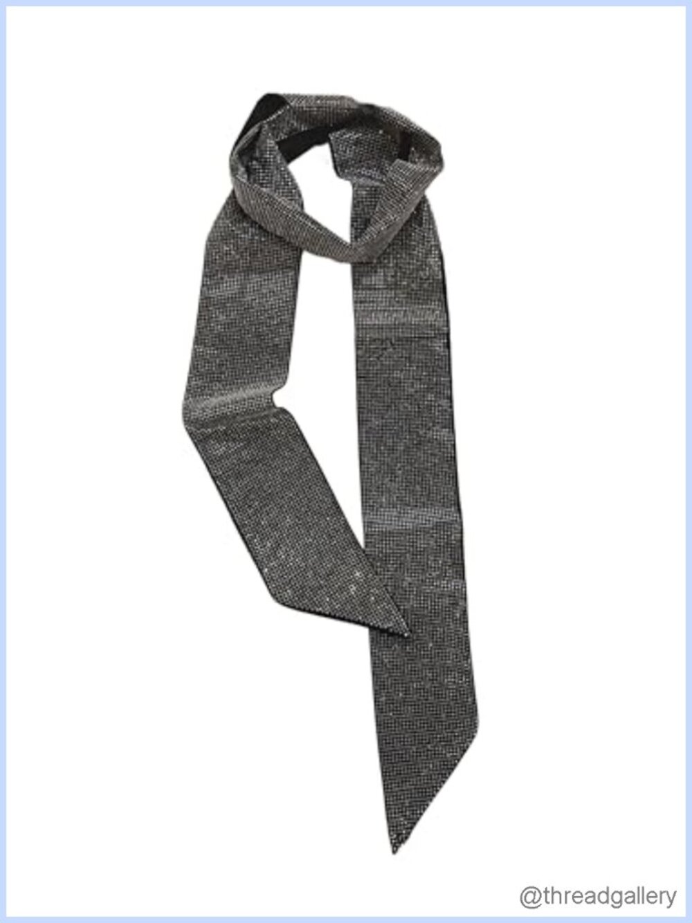 Rhinestone Skinny Scarf Neck Tie, Multi-Use Satin Gift Accessory